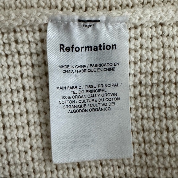 NWT Reformation Venete Open Knit Dress Halter Gossamer Ivory Midi Dress size XL - Picture 8 of 12